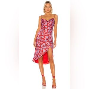 Noah Wrap Dress in Red & Purple Floral, REVOLVE